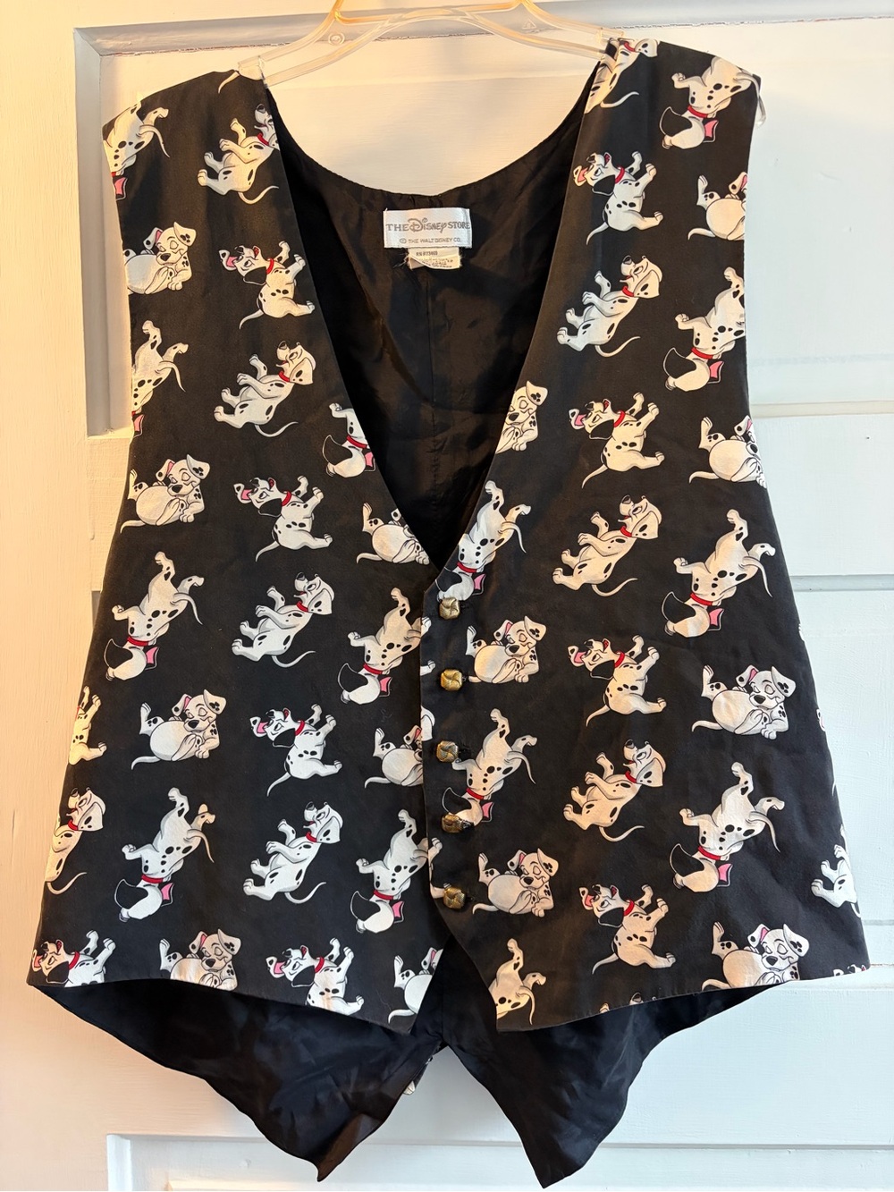 Vintage Disney Black 101 Dalmatians Novelty Button Vest